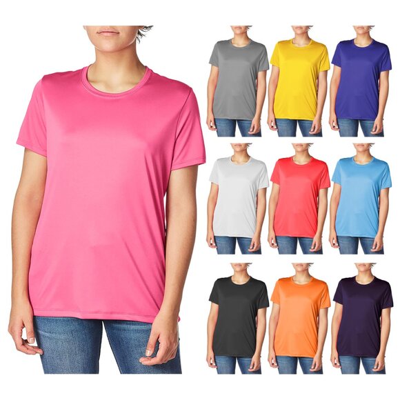 1-Pack Women's Slim-Fit Short Sleeves Crew Neck Black T-Shirt with (Plus Sizes) - Picture 11 of 16